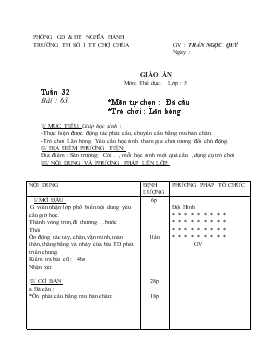 Giáo án Thể dục Lớp 5 - Tuần 32 - Trần Ngọc Quý