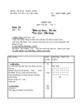 Giáo án Thể dục Lớp 5 - Tuần 33 - Trần Ngọc Quý
