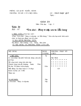 Giáo án Thể dục Lớp 5 - Tuần 34 - Trần Ngọc Quý