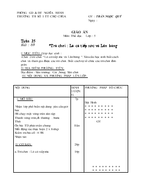 Giáo án Thể dục Lớp 5 - Tuần 35 - Trần Ngọc Quý