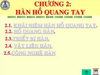 Bài giảng Chương 2: Hàn hồ quang tay (tiếp)