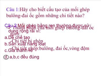 Bài Giảng Công Nghệ Lớp 8 - Bài 27: Mối Ghép Động