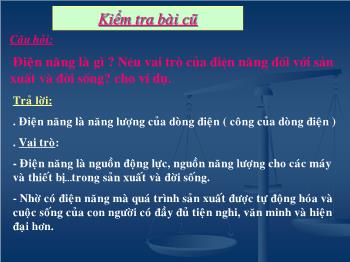 Bài giảng Công nghệ lớp 8 - Bài 33: an toàn điện