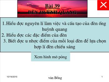 Bài Giảng Công Nghệ Lớp 8 - Trần Văn Bổng - Bài 39: Đèn Huỳnh Quang