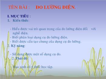 Bài giảng Đo lường điện (tiếp)