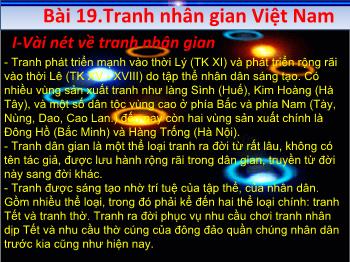 Bài giảng Mĩ thuật 6 - Bài 19: Tranh dân gian Việt Nam
