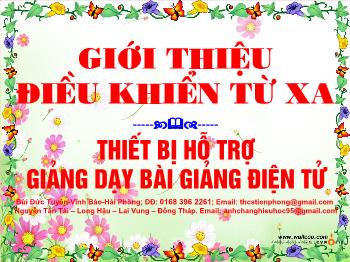 Bài giảng Thiết bị hỗ trợ giảng dạy bài giảng điện tử