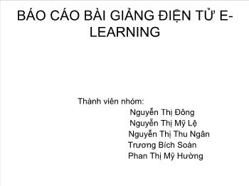 Báo cáo bài giảng điện tử e-Learning (tiếp)