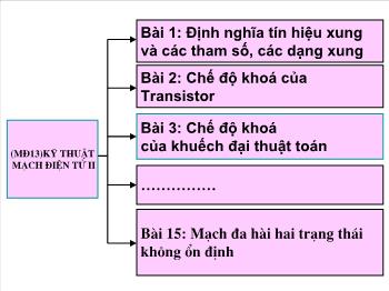 Giáo án Kỹ thuật mạch điện tử II