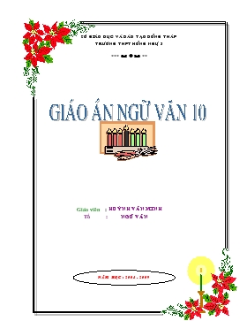 Bìa giáo án Ngữ văn 10