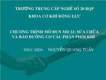 Báo Cáo Nguyễn Quang Tuấn - Sửa Chữa Và Bảo Dưỡng Cơ Cấu Phân Phối Khí