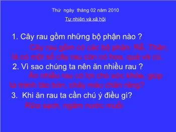 Bài giảng Môn tự nhiên và xã hội: Cây hoa