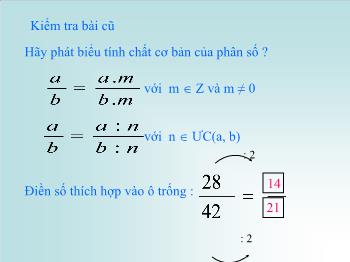 Bài giảng Tiết 72: Rút gọn phân số