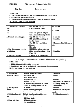 Bài giảng Tuần 26 - Tập đọc : Bàn taymẹ