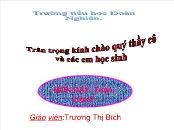 Bài giảng Luyện tập chung môn toán