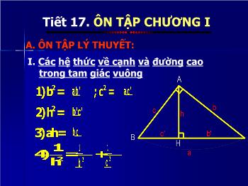 Bài giảng Tiết 17: Ôn tập chương 1 (tiếp theo)