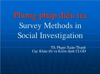 Chuyên đề Phương pháp điều tra Survey Methods in Social Investigation