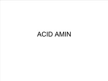 Bài giảng Acid amin