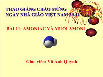 Bài giảng Bài 11: Amoniac và muối amoni - Võ Ánh Quỳnh
