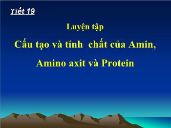 Bài giảng Bài 19: Luyện tập Cấu tạo và tính chất của Amin, Amino axit và Protein