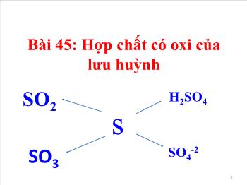 Bài giảng Bài 45: Hợp chất có oxi của lưu huỳnh (tiếp)