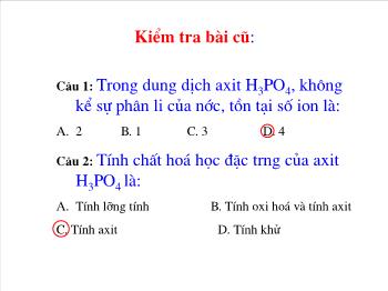 Bài giảng Phân bón hoá học (tiết 3)