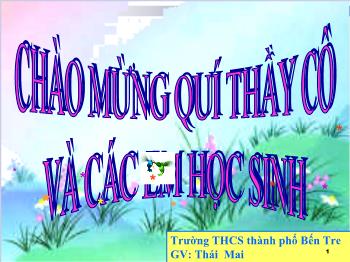 Bài giảng Tiết 16 - Bài 13: Phản ứng hoá học