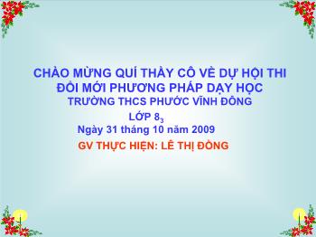 Bài giảng Tiết 21 - Bài 15: Định luật bảo toàn khối lượng (tiếp theo)