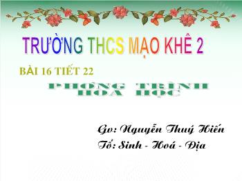 Bài giảng Bài 16 - Tiết 22: Phương trình hoá học (tiết 38)