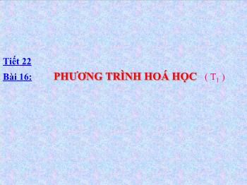 Bài giảng Tiết 22 - Bài 16: Phương trình hoá học (tiết 47)