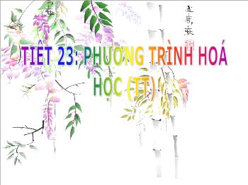 Bài giảng Tiết 23: Phương trình hoá học (tiết 43)