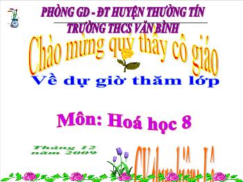 Bài giảng Tiết 29 - Bài 20: Tỉ khối của chất khí (tiết 20)