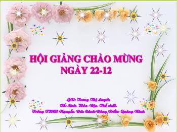 Bài giảng Tiết 29: Tỉ khối của chất khí (tiết 13)