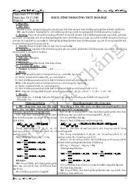 Bài giảng Tuần 15 - Tiết 30 - Bài 21: Tính theo công thức hoá học (tiếp)