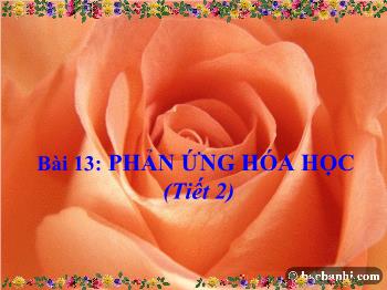 Bài giảng Bài 13: Phản ứng hóa học (tiết 30)