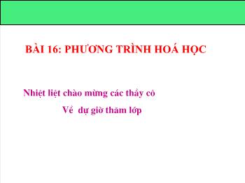 Bài giảng Bài 16: Phương trình hoá học (tiết 21)