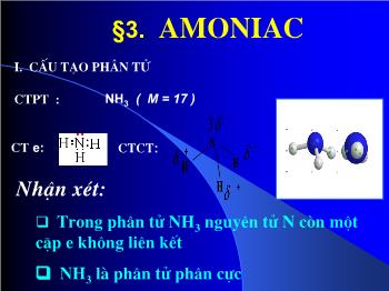 Bài giảng Bài 3: Amoniac