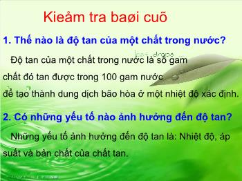 Bài giảng Bài 42: Nồng độ dung dịch (tiết 4)