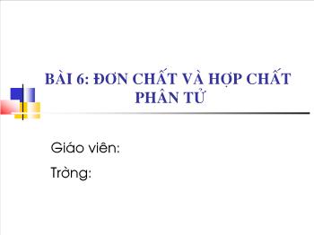 Bài giảng Bài 6: Đơn chất và hợp chất phân tử (tiết 15)