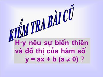 Bài giảng Bài tập hàm số y = ax + b