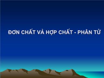 Bài giảng Đơn chất và hợp chất - Phân tử (tiết 16)