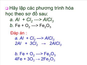 Bài giảng Phương trình hóa học (tiết 27)