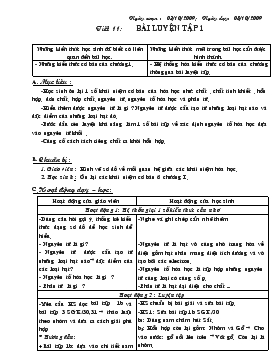 Bài giảng Tiết 11: Bài luyện tập 1 (tiếp theo)