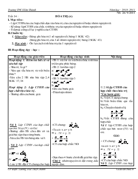 Bài giảng Tiết 14 : Hóa trị (tiết 4)