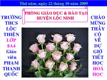 Bài giảng Tiết 22 - Bài 16: Phương trình hoá học (tiết 17)