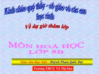 Bài giảng Tiết 22: Phương trình hóa học (tiết 6)