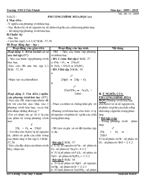 Bài giảng Tiết 23 : Phương trình hóa học (tiết 1)