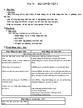 Bài giảng Tiết 24 : Bài luyện tập 3 (tiết 11)