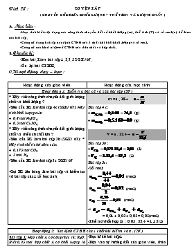 Bài giảng Tiết 28 : Luyện tập ( chuyển đổi giữa khối lượng – thể tích và lượng chất )
