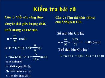 Bài giảng Tiết 29 - Bài 20: Tỉ khối của chất khí (tiết 5)